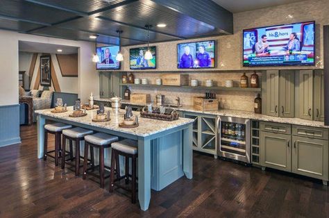 Top 70 Best Finished Basement Ideas - Renovated Downstairs Designs Finished Basement Designs, Basement Wet Bar, Custom Home Bars, Modern Basement, Basement Bar Designs, Home Bar Design, Diy Basement, Basement Bedroom, Waterproofing Basement