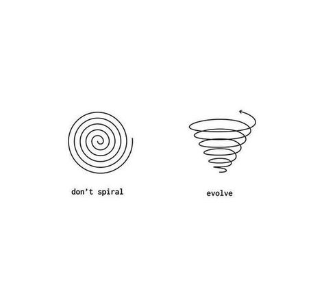 Don't Spiral... Evolve. Vibration Tattoo Universe, Perspective Tattoo Symbol, Gratitude Tattoo, Perspective Tattoos, Spiral Tattoos, Symbolic Tattoos, Simplistic Tattoos, New Energy, Future Tattoos