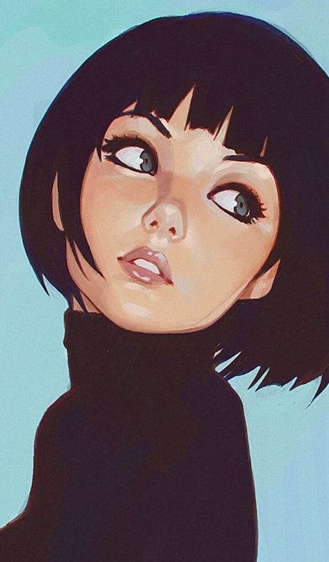 Bob Haircut, Character Portraits, Art Reference Photos, Learn To Draw, Face Drawing, Portrait Art, Character Drawing, Cool Drawings, Female Art