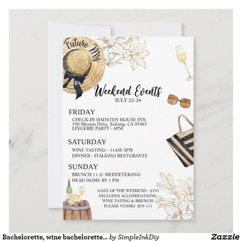 Bachelorette Save The Date, Winery Bachelorette Party Ideas, Winery Bachelorette Party, Itinerary Invitation, Bachelorette Weekend Itinerary, Etsy Invitations, Bachelorette Itinerary, Bachelorette Invitations, Bachelorette Party Invitations