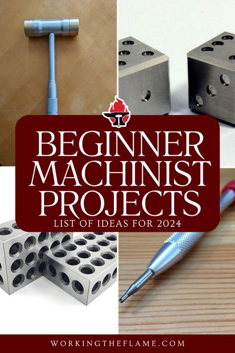 Ready to turn your machining hobby into a passion? Our updated list of beginner projects is here to help! From basic turning exercises to precision milling projects, these hands-on activities will sharpen your skills and ignite your love for machining.  #MachinistBeginners #DIYMachining #MachinistProjects #CraftingWithMetal #MachiningInspiration #BeginnerMetalwork #BeginnerFriendly #Machining #CreativeMetalProjects #MachinistSkills #Machinist #WorkingTheFlame Metal Lathe Projects Ideas, Cnc Milling Projects, Machinist Projects, Milling Machine Projects, Copper Diy Projects, Metal Mill, Metal Lathe Projects, Machine Shop Projects, Diy Lathe