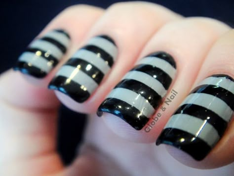 LOVING THE STRIPES Nail Art Stripes, Stripped Nails, Striped Nails, Great Nails, Fabulous Nails, Cute Nail Designs, Fancy Nails, Nail Polishes, Nail Polish Colors