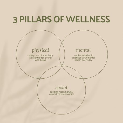 These 3 pillars of wellness all go hand-in-hand! Reflect on how you're showing up in each category & access what you could improve on. Pillars Of Wellness, Retail Interior, Brand Development, Physical Health, Avocado Toast, Self Care, Photo Ideas, Zen, Avocado