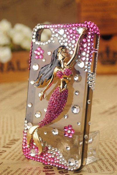 Pink Mermaid Blingbling crystal cover cell phone by BlingWork, Mermaid Things, Mermaid Phone Case, Mermaid Phone, Phone Bling, Mermaid Stuff, Bling Phone Cases, Pink Mermaid, Cool Cases, Cell Phone Covers