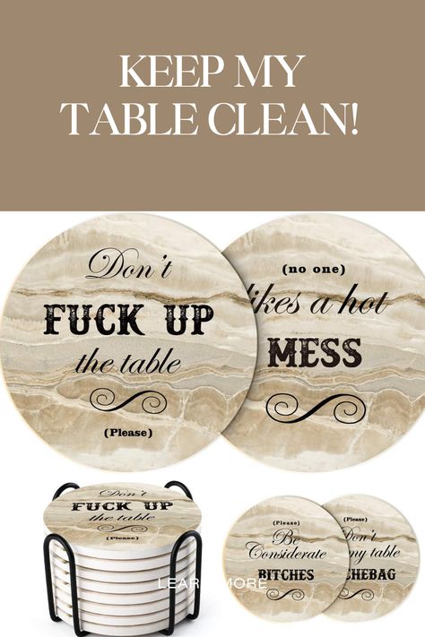 Elevate your drinkware with LIFVER's Funny Coasters. This set of 8 marble-style absorbent coasters with cork base and 4 humorous sayings adds a touch of charm to your home decor. Funny Coasters Sayings, Humorous Sayings, Funny House, Funny Coasters, Absorbent Coasters, White Elephant, Gifts For Adults, White Elephant Gifts, Gag Gifts