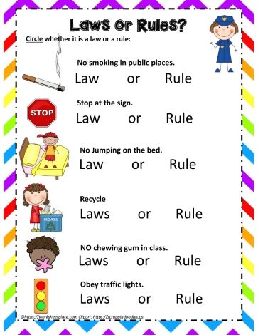 Rules And Laws 2nd Grade, Rules And Laws First Grade, Diy Christmas Candy, Rules And Laws, Social Studies Worksheets, Nail Art Disney, Kindergarten Teaching, Fun Christmas Crafts, Teaching Activities