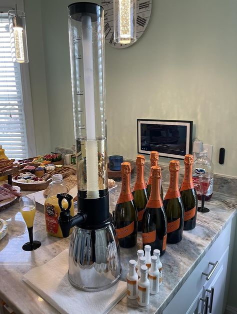 Mimosa Tower Mini Champagne Tower, Plastic Champagne Tower, Mimosa Tower, Champagne Coupe Tower, Champagne Towers, Mimosa, Tower, Apartment, Lifestyle