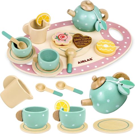 Wooden Tea Party Set for Girls Boys Pretend Play Kids Kitchen Accessories Food Toys with Teapots Cups Dessert Tray Toddlers Gift for 3 4 5 Years Old, Tea Sets - Amazon Canada Toddler Tea Set, Girls Kitchen Set, Tea Party Toys, Kids Kitchen Accessories, Wooden Tea Set, Tea Time Party, Kids Tea Party, Toy Tea Set, Play Kitchen Accessories