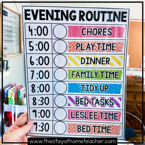 Our Daily Routine as a Homeschool Family - The Stay-at-Home Teacher Kids Routine Chart Printable Free, Preschool Routine, Daily Schedule Kids, Home Routine, Kids Routine Chart, Homeschool Family, Dread Styles, Quiet Play, Homeschool Routine