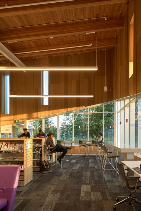 The new Perkins + Will-designed Albion District Library responds to its challenging suburban context, putting accessibility and community-building first. Community Living Room, Community Library Architecture, School Facade, Community Space Design, Toronto Library, Public Library Design, Urban Living Room, Innovation Hub, Library Study