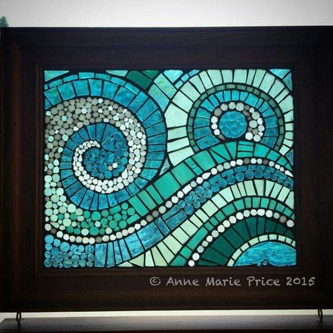 Wave Mosaic, Mosaic Waves, Abstract Mosaic, Mosaic Garden Art, Mosaic Madness, Mosaic Art Projects, Mosaic Tile Art, Glass Mosaic Art, Mosaic Pictures