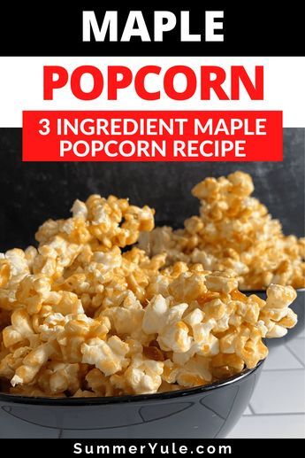 Maple syrup popcorn is a super simple three ingredient recipe with no white sugar or corn syrup. Learn how to make maple popcorn with stove, air popped, or microwave popcorn. Everyone loves this easy popcorn with maple syrup- it makes a great snack for movie night, or you can give it as gifts. It's so yummy; it’s like caramel corn with maple syrup! Maple Syrup Snacks, Maple Kettle Corn Recipe, Maple Puff Corn, Carmel Corn With Maple Syrup, Whirly Pop Popcorn Recipes, Popcorn Maker Recipes, Maple Syrup Popcorn, Maple Popcorn Recipe, Homemade Popcorn Seasoning Recipes