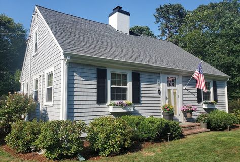 Vinyl Siding, Roofing, Harwich, MA | Contractor Cape Cod, MA & RI Shaker Siding Exterior, Cape Cod Siding, Certainteed Vinyl Siding, Certainteed Siding, Grey Vinyl Siding, Cape Cod Exterior, Cape Cod House Exterior, Gray House Exterior, White Siding