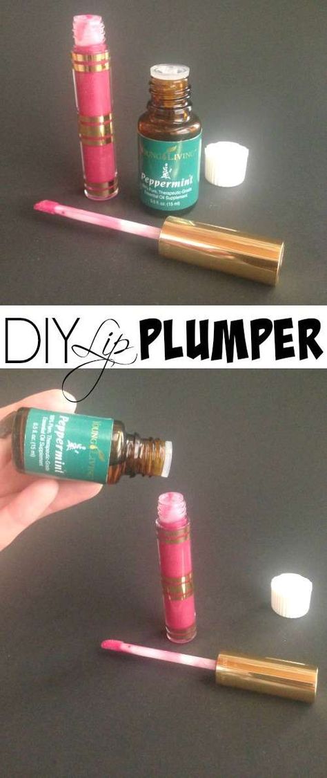 Homemade Lip Plumper, Diy Highlighter, Diy Lip Plumper, Lip Plumpers, Diy Unicorn, Diy Kosmetik, Using Essential Oils, Diy Lips, Young Living Oils