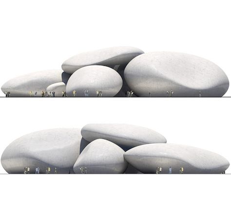 If It's Hip, It's Here (Archives): The New Batumi Aquarium From Henning Larsen Is Inspired By Beach Pebbles. Rock Architecture Concept, Beach Architecture, Henning Larsen, German Architecture, Architecture Company, Beach Pebbles, Architectural Model, West Bay, Architecture Model Making