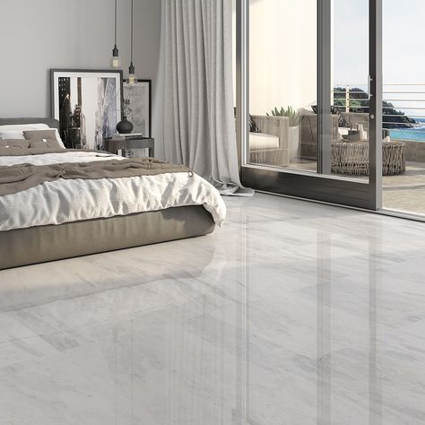 Marble Floor Bedroom, Bedroom Tiles Floor Ideas, Bedroom Tiles Floor, Luxury Marble Flooring, Bedroom Marble, Bedroom Floor Tiles, Marble Bedroom, Bedroom Tile, Italian Marble Flooring