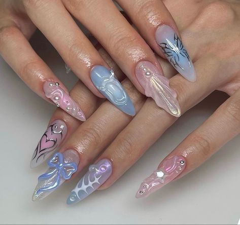 Aurora Nails, Blush Nails, Dope Nail Designs, Really Cute Nails, Soft Nails, Kawaii Nails, Dream Nails, Fire Nails, Funky Nails