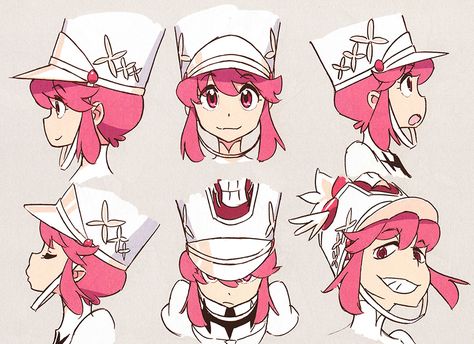 Kill La Kill Art, Expression Sheet, 얼굴 드로잉, Character Model Sheet, Character Designer, Model Sheet, Kill La Kill, Concept Art Character, Character Sheet