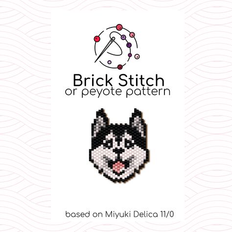 Miyuki Delica Beads, Brick Stitch Pattern, Seed Bead Patterns, Number 6, Delica Beads, Dog Pattern, Brick Stitch, Seed Bead Earrings, Beading Tutorials