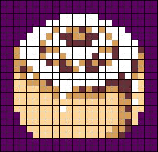 Alpha pattern #40576 variation #95990 | BraceletBook Swedish Food, Food Baking, Cinnamon Bun, Minecraft Pixel Art, Swedish Recipes, Bead Pattern, Alpha Pattern, Cinnamon Buns, Alpha Patterns