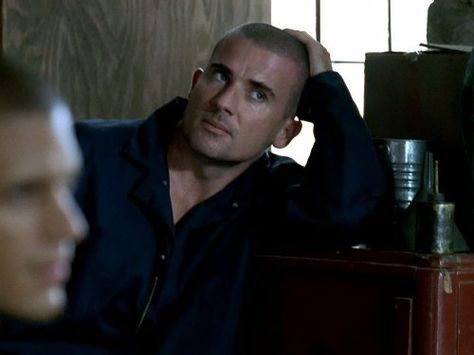 "Your friend is pretty." Line said quietly, Angelica bending over to pick up her bag. Michael chuckled and whispered back, "Not in your life." Lincoln Burrows, Michael Scofield, Dominic Purcell, Broken English, John Thomas, The Warden, Wentworth Miller, Prison Break, In Prison