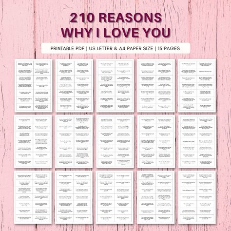 210 Reasons Why I Love You Printable DIY Jar Printable - Etsy Canada Jar Printable, Jar Of Love, Diy Jar, Handmade Gifts For Boyfriend, Love Jar, Reasons Why I Love You, Why I Love You, Valentines Gifts For Boyfriend, Jar Diy