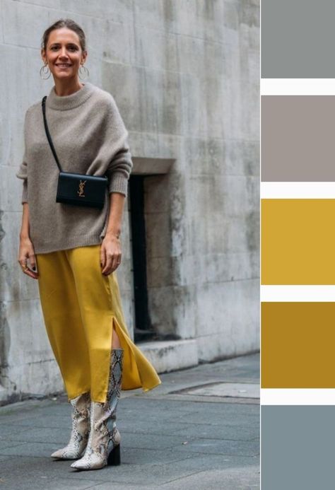 Elegance Dress, Colour Combinations Fashion, Color Combos Outfit, Sports Shoes Outfit, Color Combinations For Clothes, Color Trends Fashion, Yellow Outfit, Classy Fashion, Trendy Fall Outfits