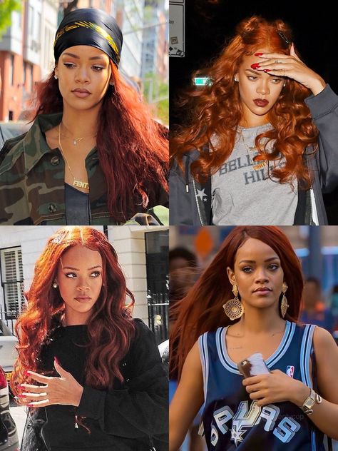 Rihanna Hair Color, Rihanna Red Hair, Peach Hair Colors, Looks Rihanna, Famous Hairstyles, Rihanna Hairstyles, Rihanna Looks, Peach Hair, Rihanna Style