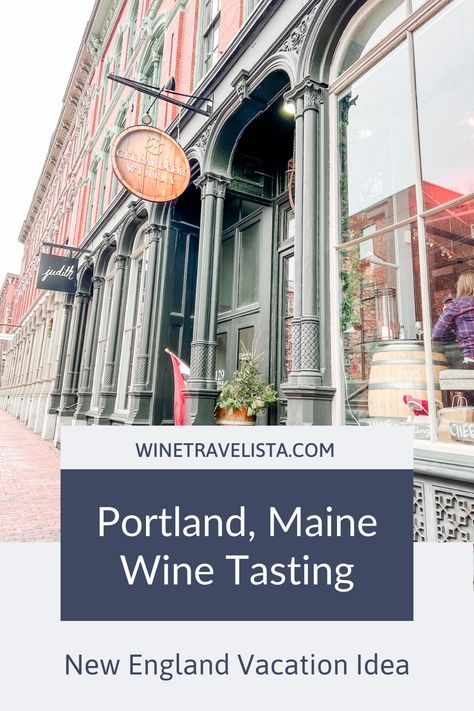 Looking for ideas for your next New England vacation? Portland is a top destination in Southern Maine. And it's full of unique wine tasting rooms and wine bars to explore. Enjoy a delicious glass or try a tasting to sample a variety of local and international wines. Check out the guide to learn more. And follow Wine Travelista for more travel tips. Maine Wineries, Portland Maine Fall Itinerary, Portland Maine Food Guide, Finger Lakes Wine Tour, French’s Point Maine, England Travel Guide, Wine Tasting Room, Wine Dinner, Wine Expert