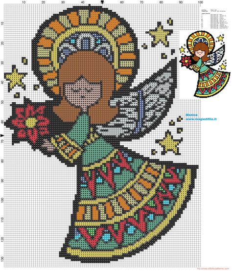 Angel Cross Stitch Patterns Free, Angel Cross Stitch Pattern, Magic Cross Stitch, Angel Cross Stitch, Free Cross Stitch Patterns, Santa Cross Stitch, Crochet Angels, Patterns Simple, Blackwork Patterns