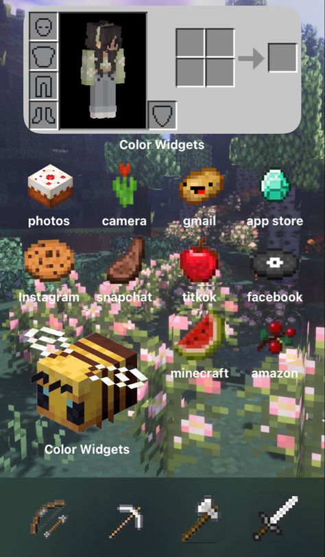 Nintendo Homescreen Layout, Minecraft Phone Layout, Minecraft Icons Aesthetic, Home Screen Ideas Aesthetic, Ios 15 Home Screen Ideas, To Do App, Home Screen Ideas, Lockscreen Ios, Ios App Iphone