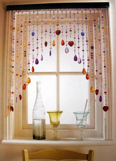 curtains and window treatments | All of these are completely fabulous! Please share any marvelous ... Kattokruunu Diy, Bead Curtains, Dekorasi Bohemia, Beaded Curtain, Decor Ikea, Diy Casa, Salon Interior Design, Deco Boheme, Beaded Curtains