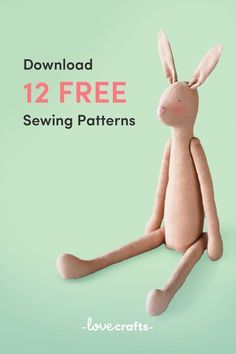 Download 12 FREE sewing patterns. Make toys, cushions & much more! There's something for everyone! Rabbit Patterns Free Sewing, Rabbit Sewing Pattern Free, Doll Patterns Free Sewing Templates, Free Stuffed Animal Patterns, Pinterest Flowers, Space Clothing, Free Sewing Patterns For Beginners, Small Soft Toys, Bear Patterns Free