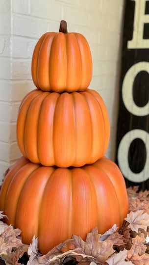 Stackable Pumpkins, Pumpkin Song, Stacked Pumpkins, Pumpkin Art, Easy Storage, Pumpkins, Orange, Canning, Halloween