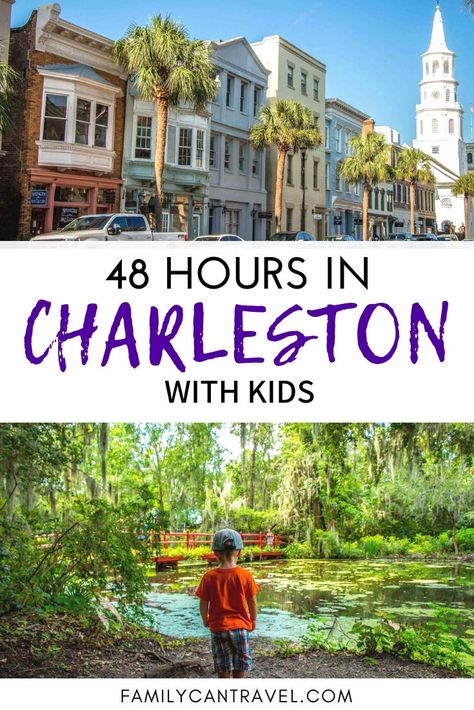 Itinerary for 2 days in Charleston with kids. This fun filled itinerary for Charleston, SC will keep the entire family happy! From the Waterfront Park to kayaking, there are so many things to do in Charleston! #charleston #southcarolina #travelwithkids Charleston Sc Things To Do, Kayaking With Kids, Charleston Trip, Sisters Trip, Charleston Vacation, Great Places To Travel, South Carolina Vacation, South Carolina Travel, Rainbow Road