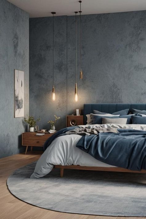 Serenity Now: Crafting the Perfect Organic Modern Bedroom - West Magnolia Charm Japandi Industrial, Magnolia Homes Bedroom, Bedroom Ideas Industrial, Industrial Minimalist Bedroom, Organic Modern Bedroom, Dark Blue Bedrooms, Minimalist Furniture Design, Industrial Bedroom, Minimalist Bedroom Design