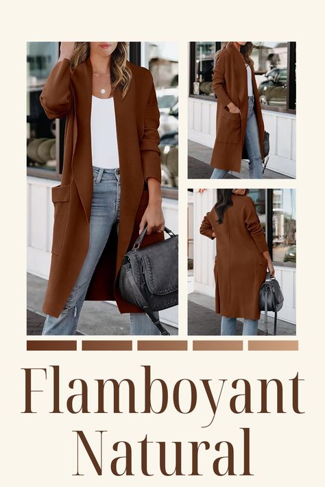 ANRABESS Women's Casual Long Sleeve Draped Open Front Knit Pockets Long Cardigan Jackets Sweater perfect for a kibbe flamboyant natural outfit! Flamboyant Natural Blazer, Flamboyant Natural Style Outfit, Kibbe Flamboyant Natural Outfit, Flamboyant Natural Style, Flamboyant Natural Outfit, Kibbe Flamboyant Natural, Natural Outfits, Natural Outfit, Natural Dramatic