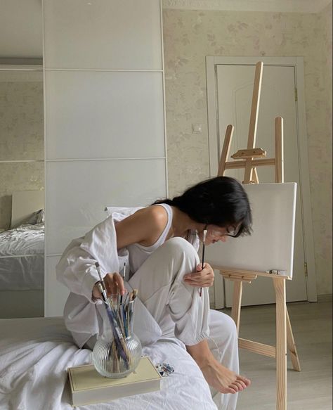 A Woman, Bed, White