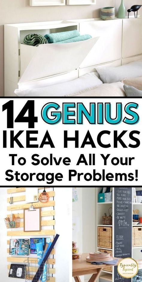 Ikea Kitchen Storage, Easy Storage Hacks, Ikea Storage Hacks, Best Ikea Hacks, Ikea Desk Hack, Toy Storage Solutions, Storage Room Organization, Easy Ikea Hack, Ikea Hack Ideas