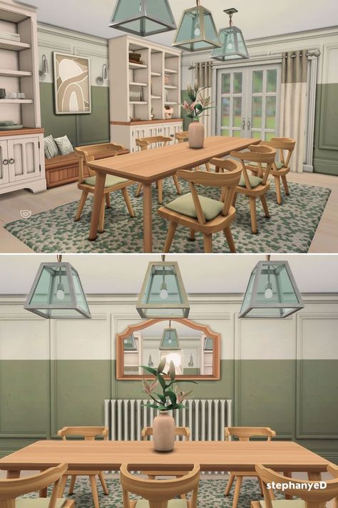 Sims 4 Build Cc Dining Room, Sims 4 Cc Furniture Outside, Sims 4 Wood Furniture Cc, Sims 4 Cc Maxis Match Dining Room, Sims Dinning Room, Sims 4 Cc Boho Dining Room, Study In Style Sims 4, Dining Room Sims 4 Ideas, Sims Dining Room Base Game