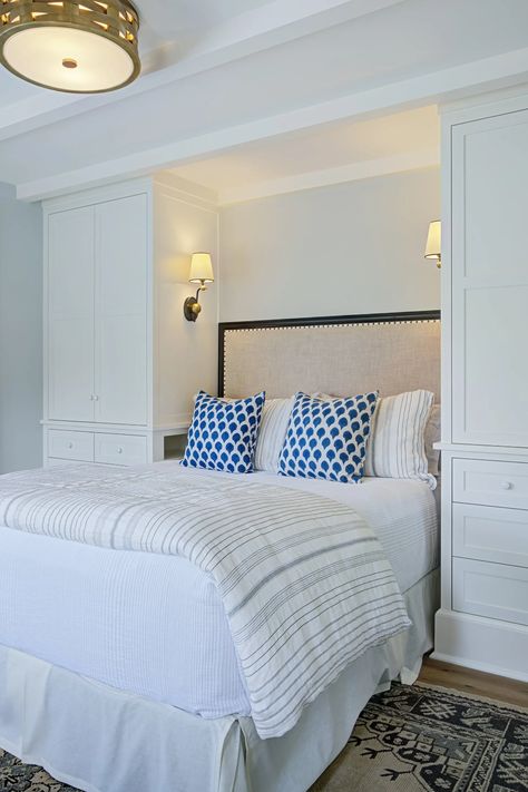 Emeritus | Design + Planning | Nantucket + Boston Nantucket Bedroom, Murphey Bed, Bookshelf Headboard, Closet Wall, Bedroom Makeovers, Bedroom Redo, Wall Closet, Diy Closet, Nyc Apartment