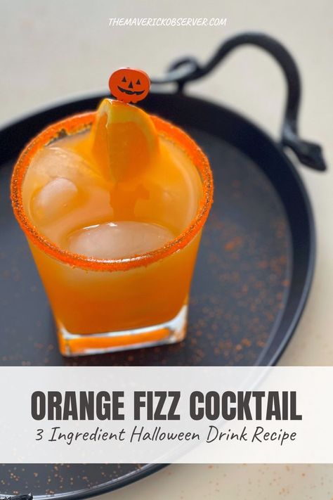 Your Halloween party is not complete without this Orange Fizz Cocktail. Fresh squeezed orange juice, vodka, and orange soda make for a delicious, citrus drink to sip on. We love recipes that require little ingredients or call for items that many of us have on hand. This Orange Fizz Cocktail is one of those recipes. It’s perfect for Halloween because of its bright orange color, but it’s good all year round. Add a scoop of vanilla ice cream instead of ice to make it a boozy, orange creamsicle floa Halloween Recipes Drinks, Fresh Squeezed Orange Juice, Orange Juice And Vodka, Citrus Drinks, Fizz Cocktail, Squeezed Orange Juice, Orange Vodka, Halloween Drink, Fresh Orange Juice