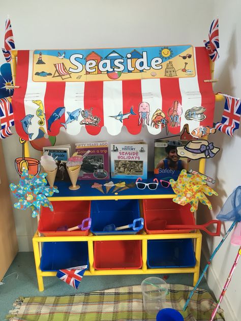 Diy Toddler Toys, Seaside Shops, Teaching Babies, Role Play Areas, Seaside Theme, Nursery Activities, Dramatic Play Centers, Diy Toddler, Adventure Art