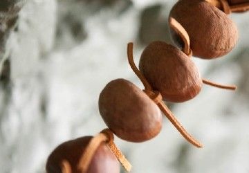 Do-It-Yourself: Chestnut garland | Seattle Refined Chestnut Garland, Chestnut Diy Decoration, Chestnut Animals Diy, Chestnut Decoration, Orange Peel Mushroom Garland, Hammer And Nail, Eco Friendly Christmas, Holiday Looks, Card Envelopes