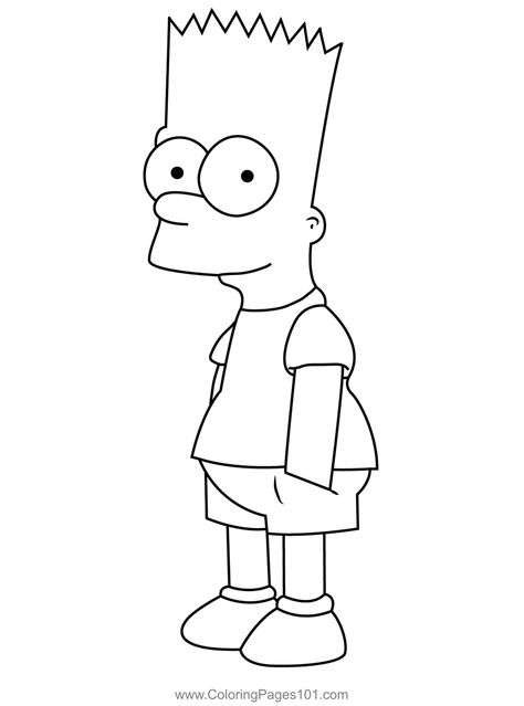 Cute Bart Simpson Coloring Page Bart Simpsons Drawings, Bart Simpson Art Drawings, Bart Simpson Tattoo, Bart Simpson Tattoo Stencil, Bart Simpson Flash Tattoo, Bart Simpson Coloring Pages, Bart Simpson Pictures, Simpsons Coloring Pages, The Simpsons Coloring Pages