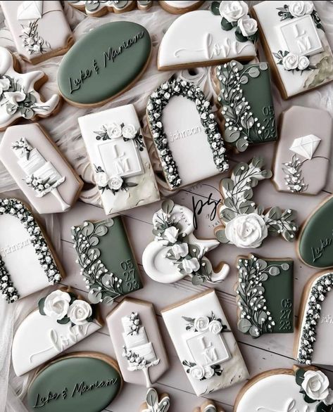 Engagement Brunch, Bride Cookies, Wedding Cookies Decorated, Wedding Shower Cookies, Engagement Cookies, Bridal Cookies, Wedding Cake Cookies, Sugar Cookie Royal Icing, Bridal Shower Cookies