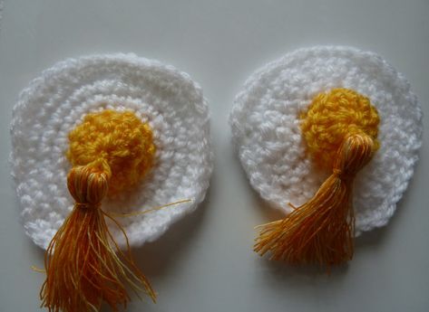 Burlesque Accessories, Crochet Humor, Fried Eggs, Spinning Yarn, Dk Yarn, Free Knitting Pattern, Fried Egg, Diy Embroidery, My Last