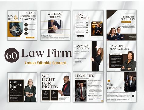 LAWYER TEMPLATE — Instagram Posts Template for Law Office, Attorney Branding, Legal Social Media, Marketing Templates, Canva Template by DigitalShree on Etsy Attorney Branding, Lawyer Marketing, Instagram Posts Template, Law Firm Marketing, Business Marketing Plan, Divorce Attorney, Good Lawyers, Law Office, Template Instagram