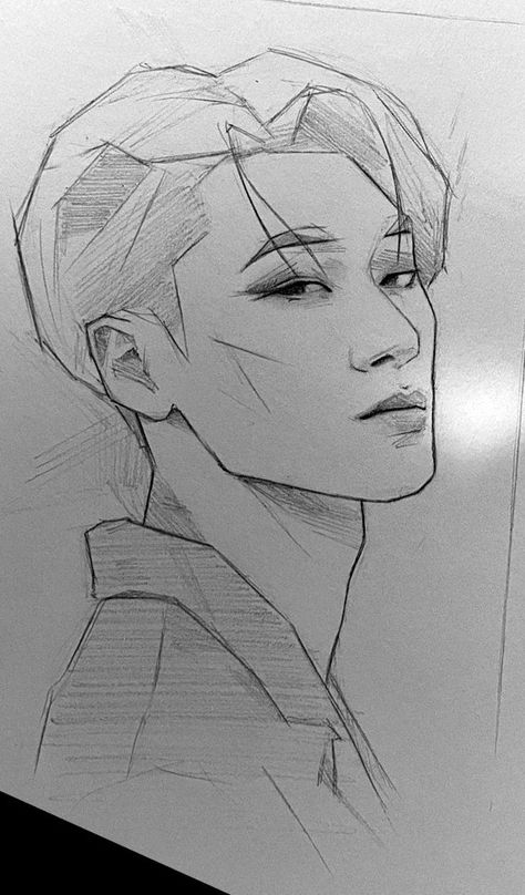 Face In Chest Hug Drawing Funny, San Sketch Ateez, Kpop Drawings Ateez, Sketch Potrait Idea, San Drawing Ateez, Kinnporsche Drawing, Ateez Drawings Easy, K-pop Drawing, Kpop Sketch Pencil