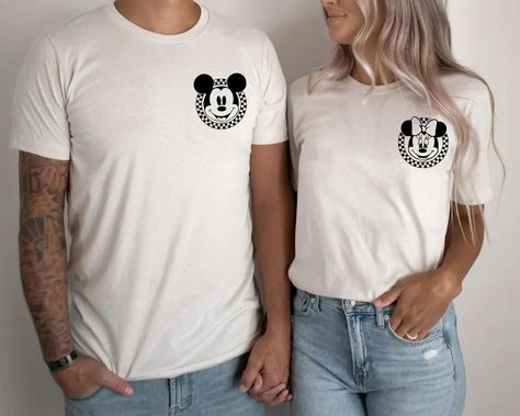 Screen Print Disney Shirts, Disney Pocket Tee, Disneyland Cricut Shirt, Minimal Disney Shirt, Disney Graphic Tee, Retro Disney Shirt, Disney Outfits Family, His And Hers Disney Shirts, Disneyland Family Outfits